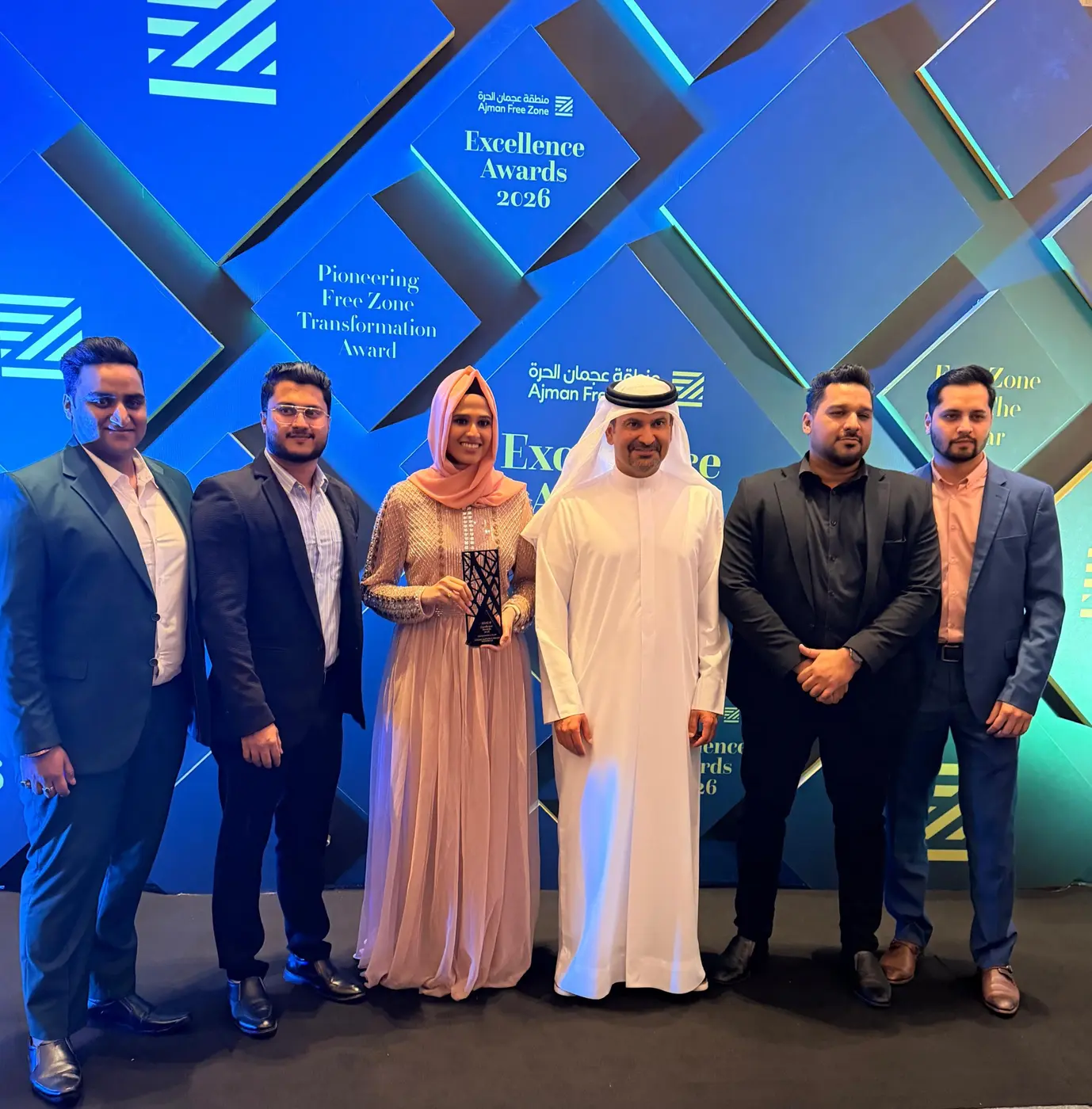 Kinzaad team at the Ajman Free Zone Excellence Awards 2026